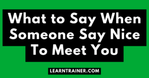 Read more about the article What to Say When Someone Say Nice To Meet You