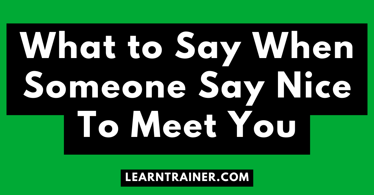 Read more about the article What to Say When Someone Say Nice To Meet You